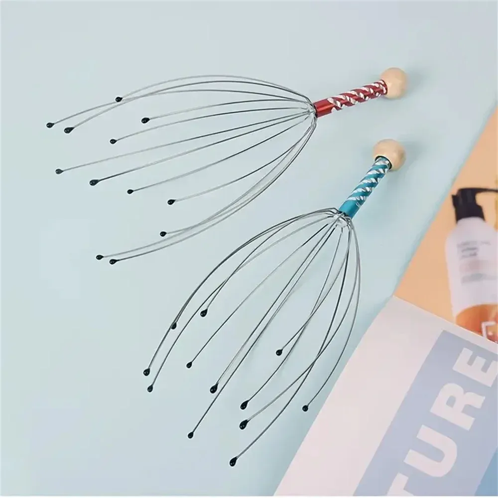 Masseur de cuir chevelu manuel en forme de pieuvre, masseur de tête à griffes, pince relaxante pour une expérience de massage apaisante 4