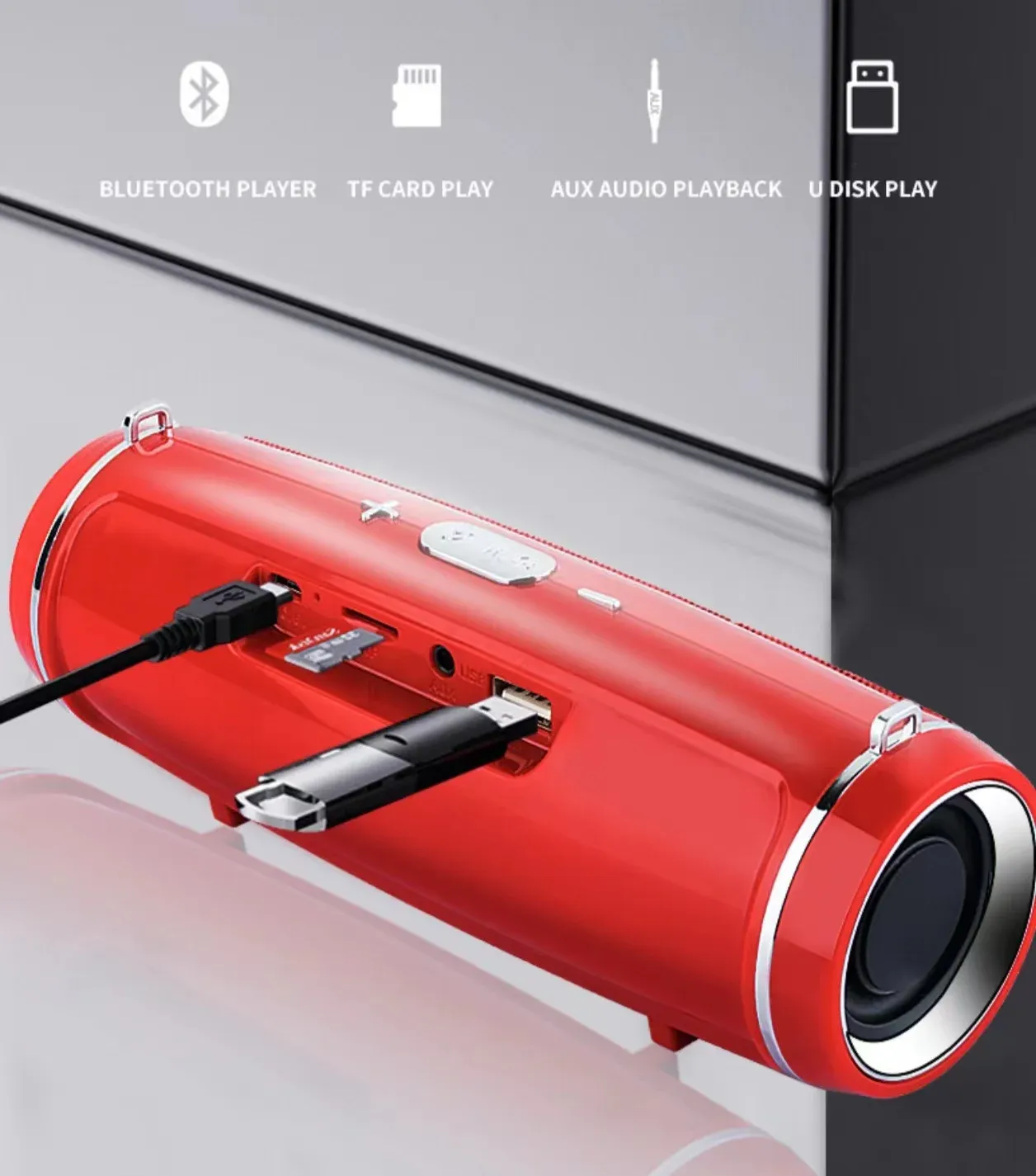 Haut-parleur Bluetooth portable étanche IPX7, enceinte colonne HiFi d'extérieur, caisson de basses stéréo, radio FM, port TF, HONBox 200 W 2