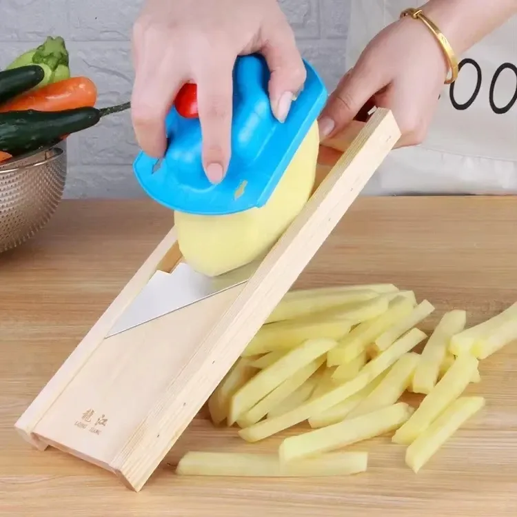 Coupe-légumes manuel à lame en acier inoxydable, avec trancheuse ondulée pour concombre, pomme de terre et carotte 2