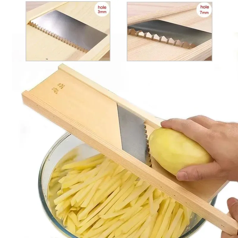 Coupe-légumes manuel à lame en acier inoxydable, avec trancheuse ondulée pour concombre, pomme de terre et carotte 1
