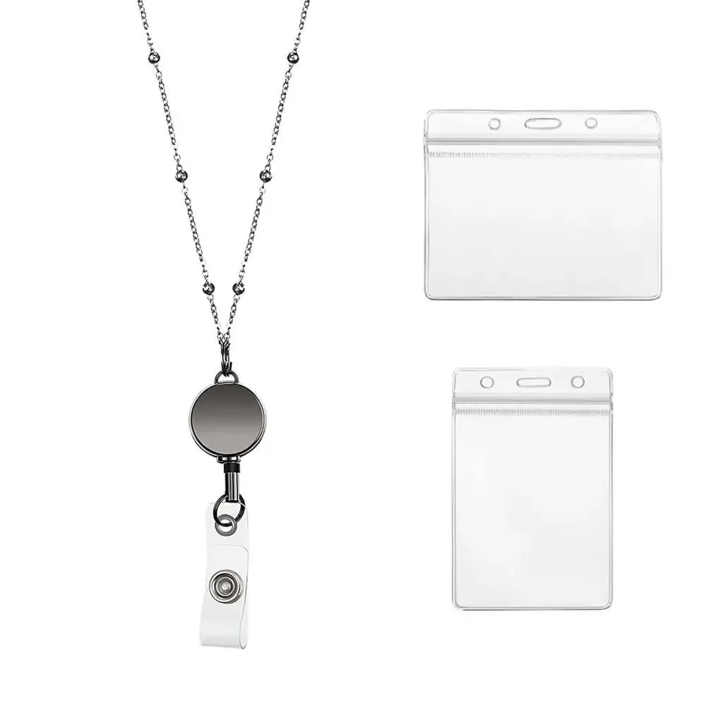 Porte-badge rétractable long et original, lanière avec porte-cartes d'identité, porte-carte nominative avec collier, fournitures de bureau 9