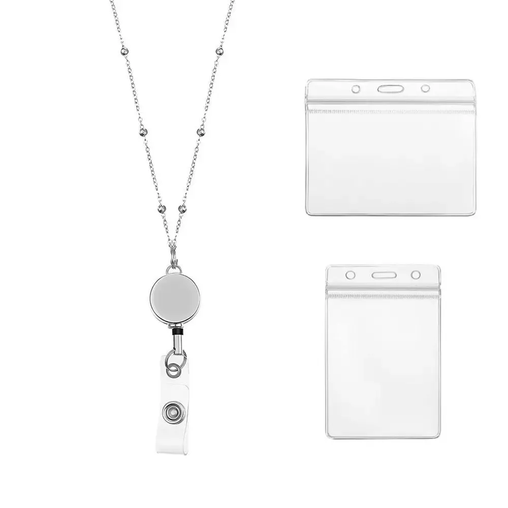 Porte-badge rétractable long et original, lanière avec porte-cartes d'identité, porte-carte nominative avec collier, fournitures de bureau 8