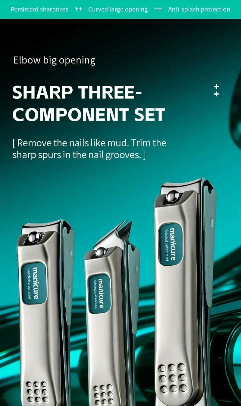 Kit de coupe-ongles en acier inoxydable, vue d'ensemble