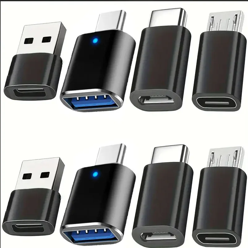 Ensemble de 8 adaptateurs USB femelle vers USB-C mâle, convertisseurs USB-C vers USB et micro USB vers USB-C 7