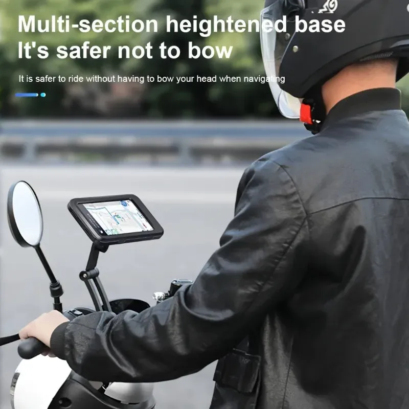 Support de téléphone portable étanche pour moto et vélo, universel et pivotant à 360° 4
