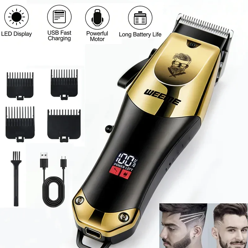 Tondeuse à cheveux sans fil vintage, rechargeable par USB, portable, cadeau idéal pour homme 2
