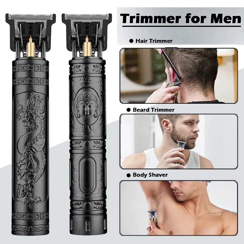 Tondeuse à cheveux sans fil vintage, rechargeable par USB, portable, cadeau idéal pour homme 3