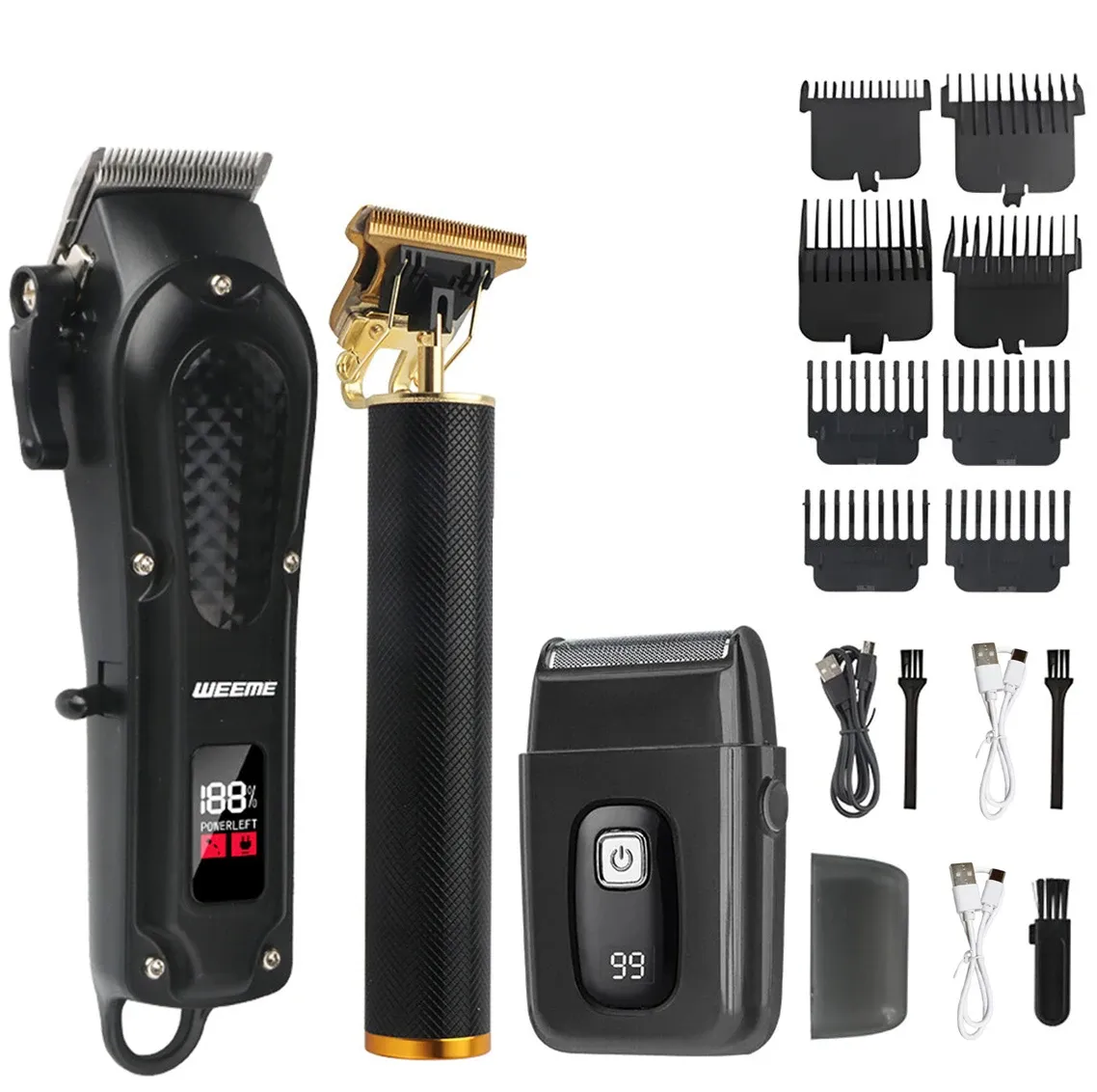Tondeuse à cheveux sans fil vintage, rechargeable par USB, portable, cadeau idéal pour homme 17