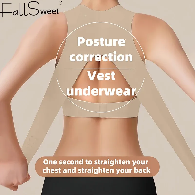 FallSweet Bralette push-up sans couture à dos croisé, correction de posture pour femme, lingerie de maintien au quotidien 1