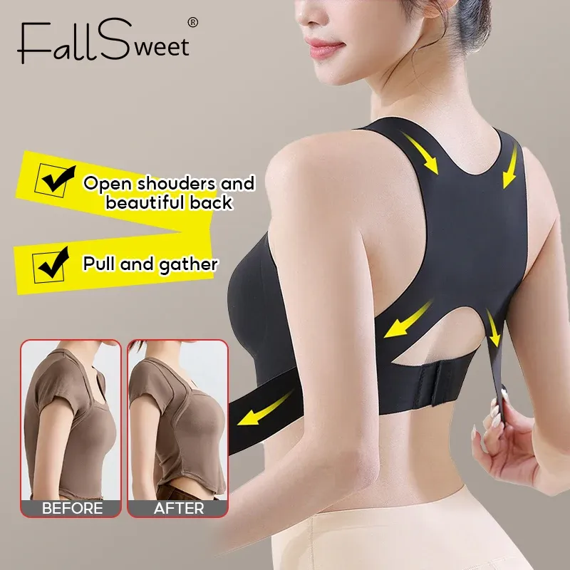 FallSweet Bralette push-up sans couture à dos croisé, correction de posture pour femme, lingerie de maintien au quotidien 2
