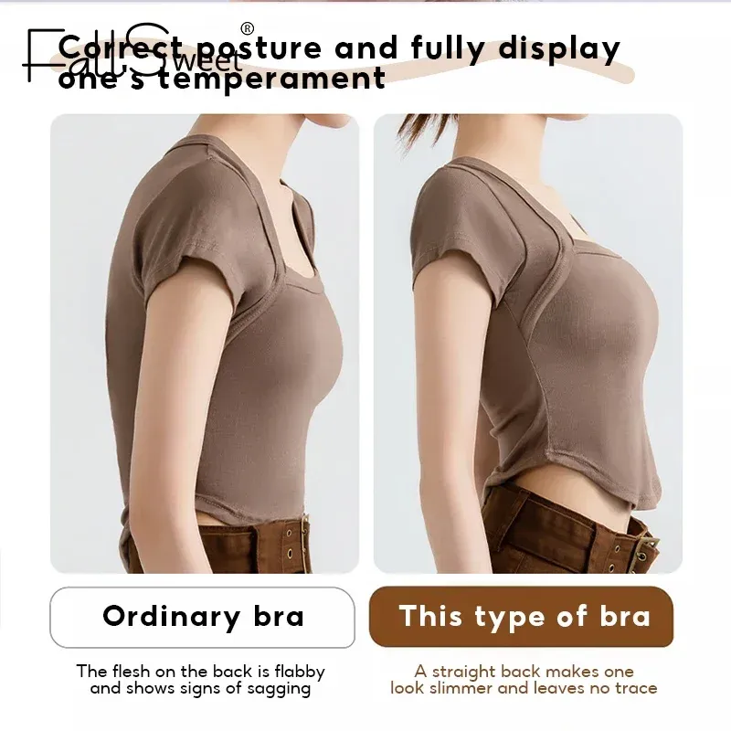 FallSweet Bralette push-up sans couture à dos croisé, correction de posture pour femme, lingerie de maintien au quotidien 5