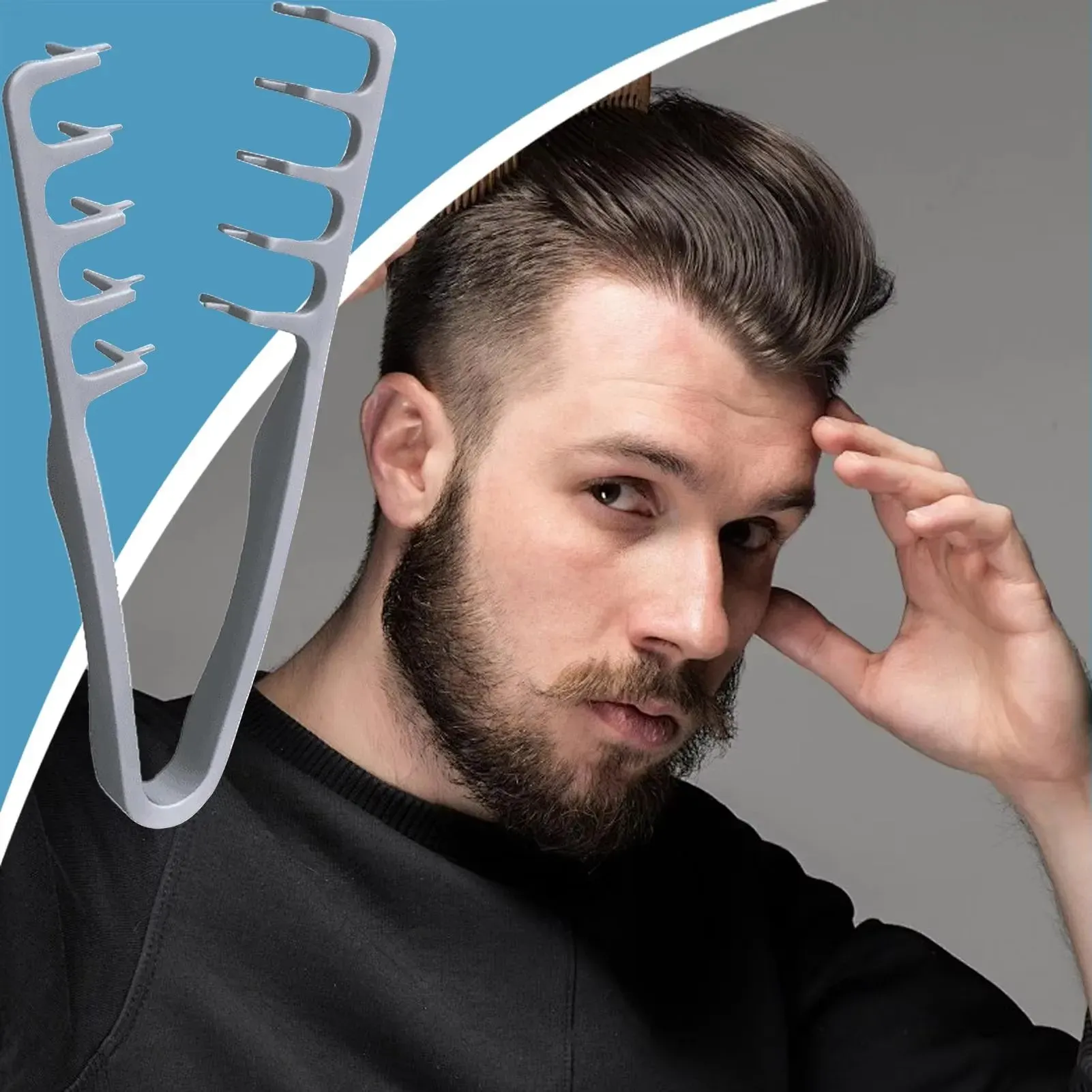 Peigne volumisant à dents larges pour hommes, texture moelleuse, tous types de cheveux, lot de 1, 2 ou 5 2