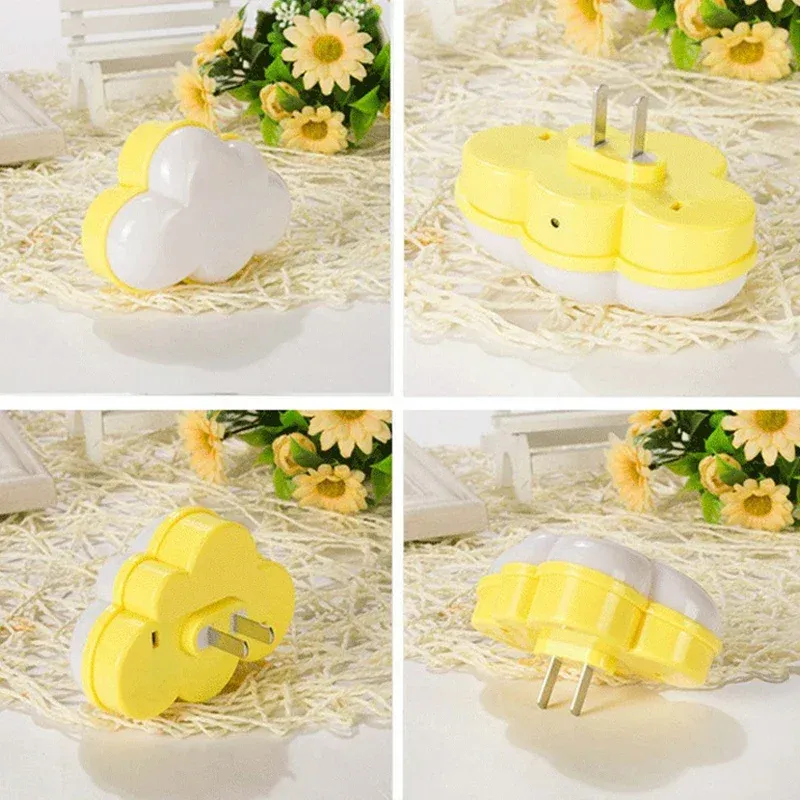 Veilleuse LED nuage avec capteur de mouvement intelligent, prise EU/US, pour chambre d'enfant, escalier, couloir, bureau et tête de lit 4