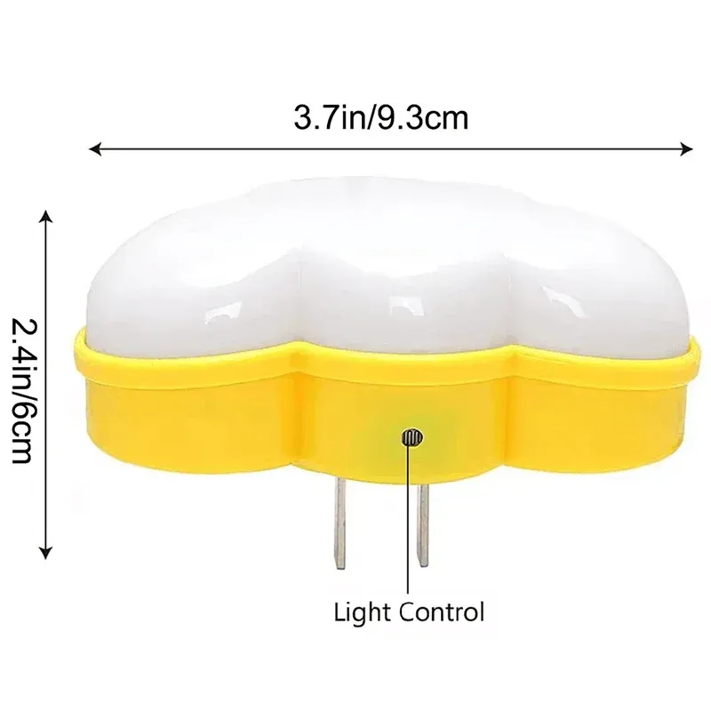 Veilleuse LED nuage avec capteur de mouvement intelligent, prise EU/US, pour chambre d'enfant, escalier, couloir, bureau et tête de lit 6