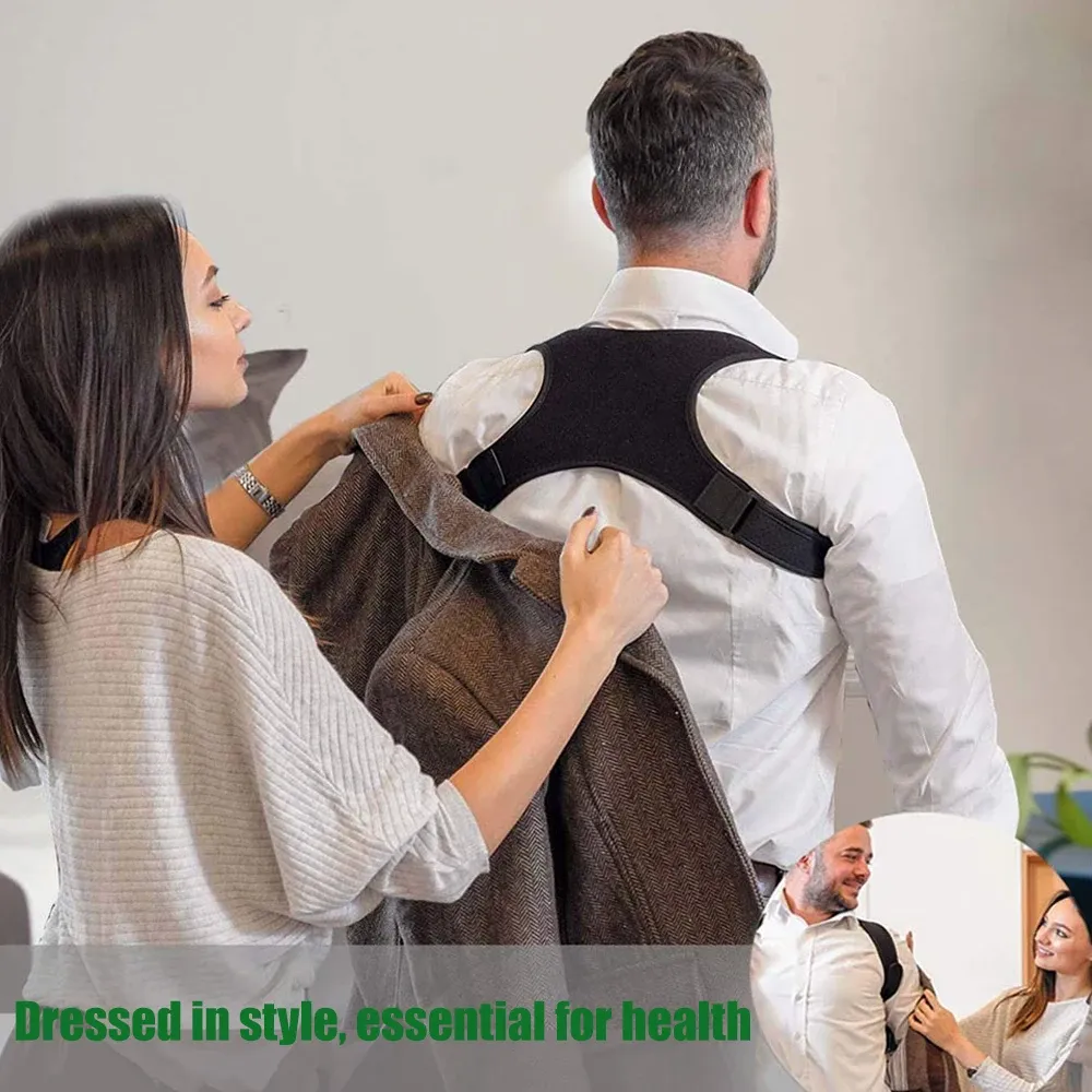 Attelle dorsale réglable correctrice de posture pour hommes et femmes, soutien du haut du dos 3