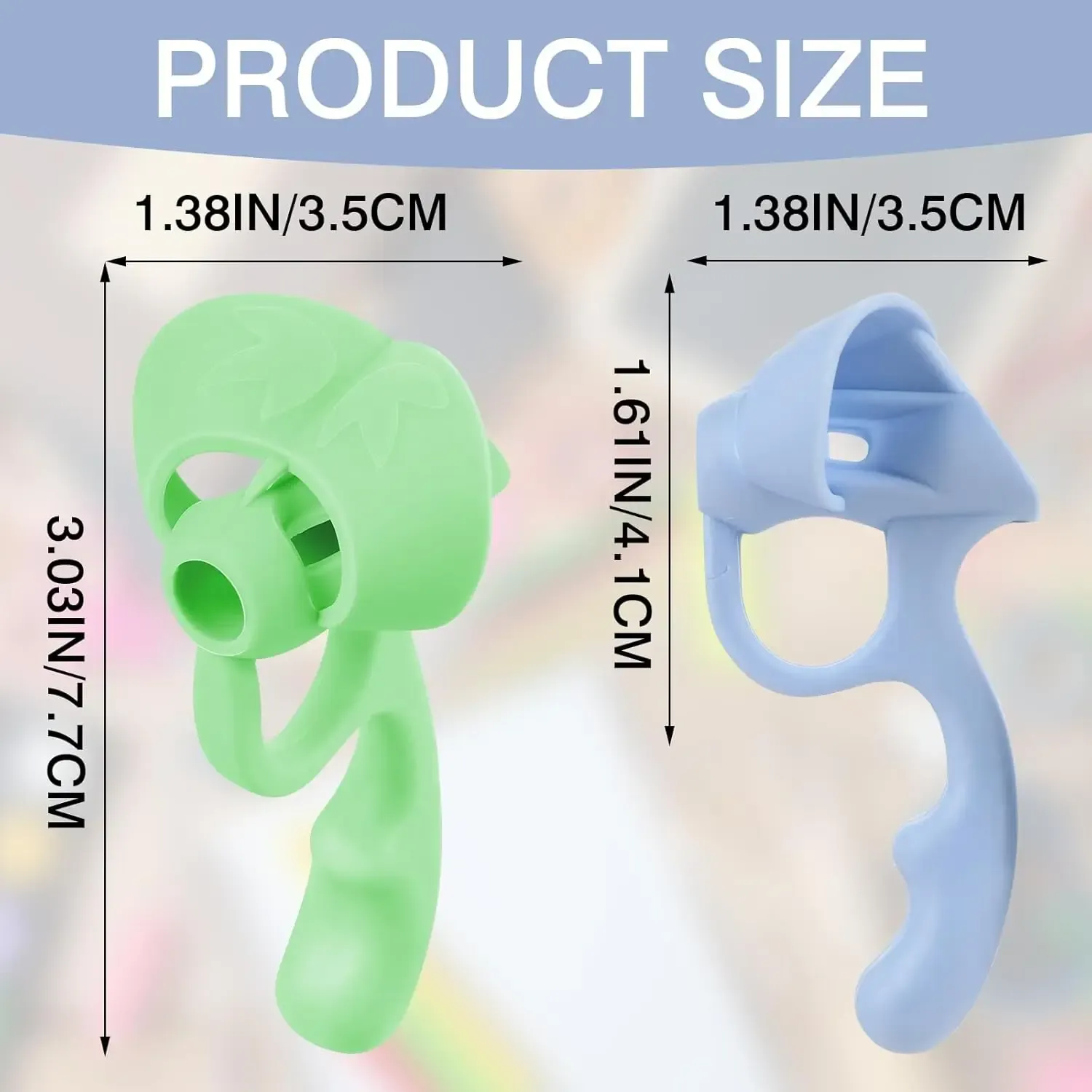 Lot de 4 correcteurs de prise pour stylo en caoutchouc souple, aides à l'écriture ergonomiques 2