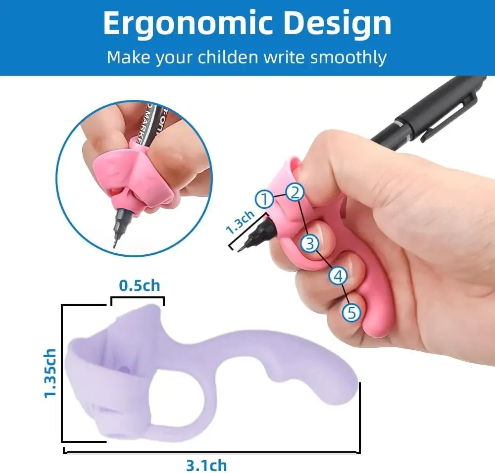 Lot de 4 correcteurs de prise pour stylo en caoutchouc souple, aides à l'écriture ergonomiques 4