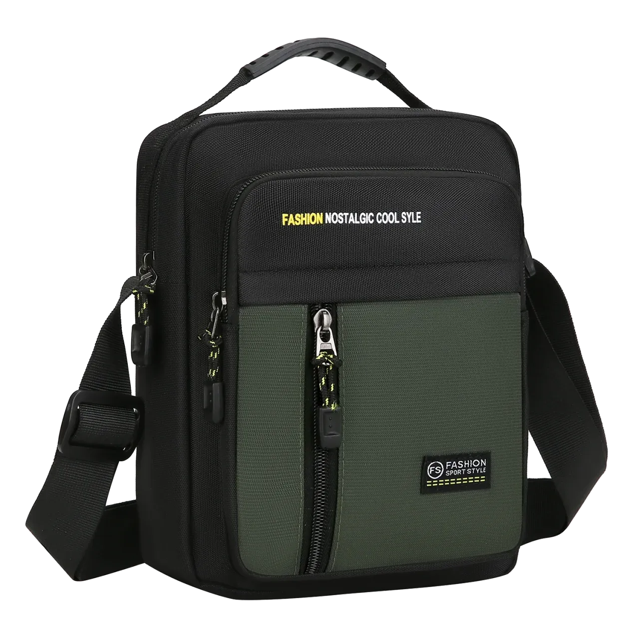 Sac bandoulière homme pour le travail, grande capacité et multi-poches 2