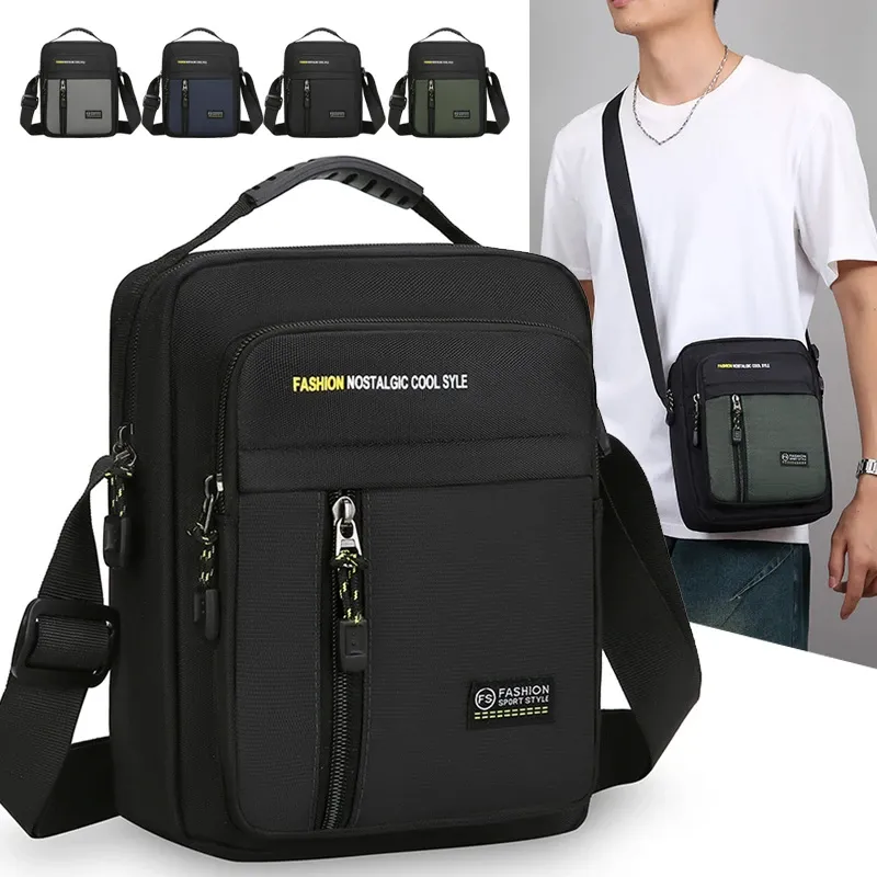 Sac bandoulière homme pour le travail, grande capacité et multi-poches - Image 1