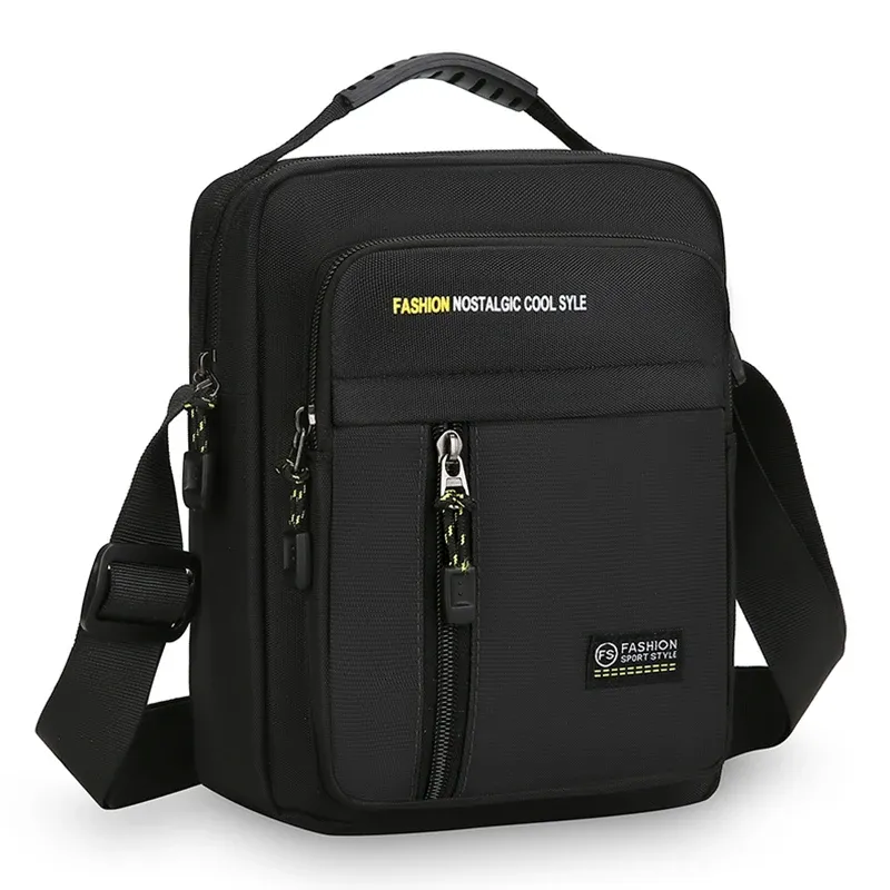 Sac bandoulière homme pour le travail, grande capacité et multi-poches 9