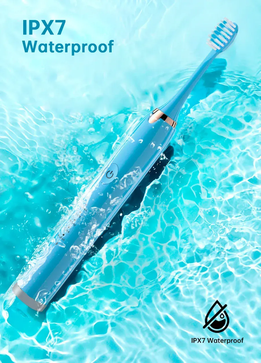 Nettoyeur buccal Tongwode, brosse à dents électrique sonique intelligente et rechargeable sans fil, longue autonomie 6