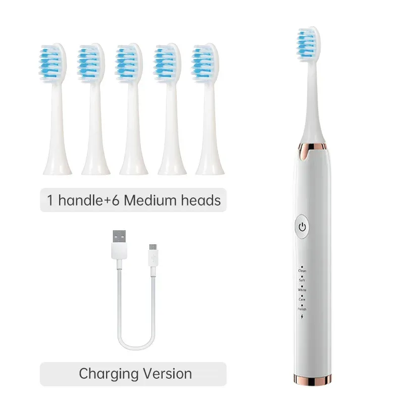 Nettoyeur buccal Tongwode, brosse à dents électrique sonique intelligente et rechargeable sans fil, longue autonomie 9