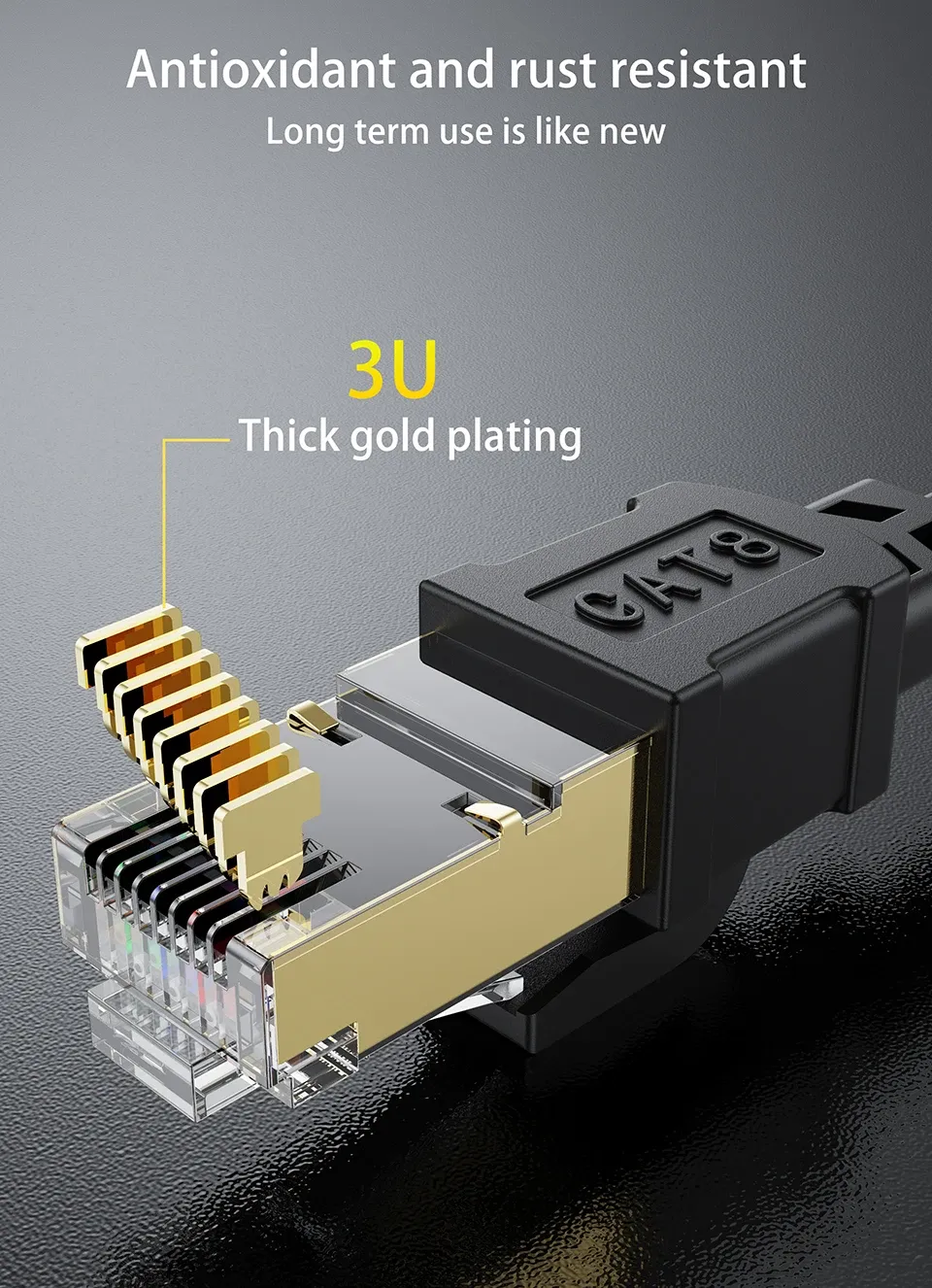 Câble Ethernet plat CAT 8 pour télévision connectée
