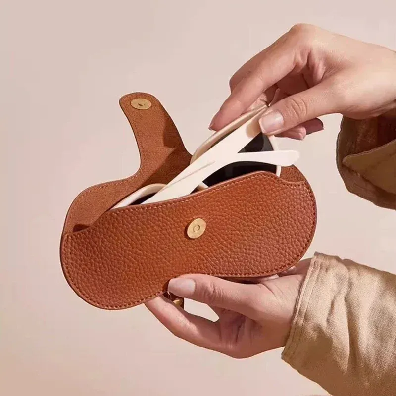Étui à lunettes souple en cuir, fin et portable, pour voyage 5