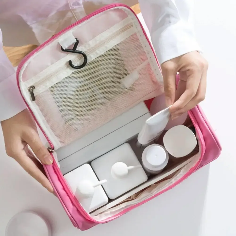 Trousse de toilette de voyage à grande capacité, organisateur de cosmétiques imperméable, portable et durable pour un usage quotidien 4