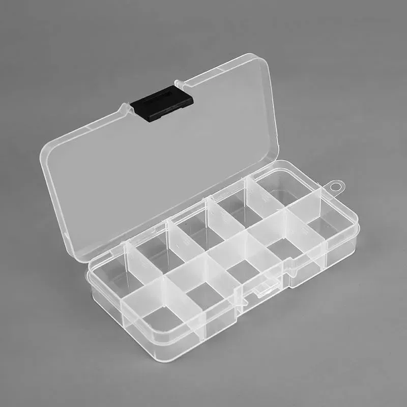 Boîte de rangement pour bijoux en plastique à 10 compartiments ajustables, organiseur de bijoux pour perles et fabrication de bijoux DIY, Joyero Organizador Z28 6