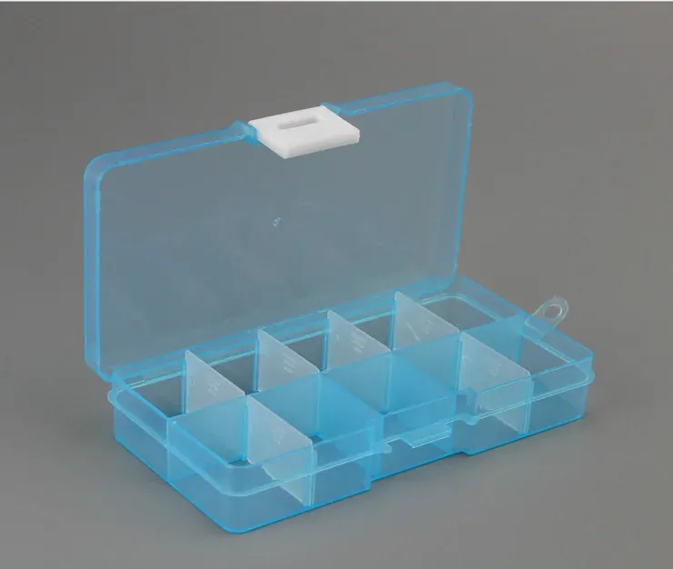 Boîte de rangement pour bijoux en plastique à 10 compartiments ajustables, organiseur de bijoux pour perles et fabrication de bijoux DIY, Joyero Organizador Z28 11