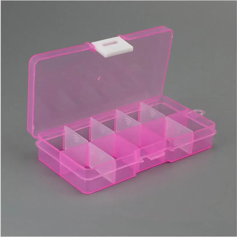 Boîte de rangement pour bijoux en plastique à 10 compartiments ajustables, organiseur de bijoux pour perles et fabrication de bijoux DIY, Joyero Organizador Z28 10
