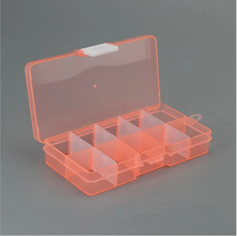 Boîte de rangement pour bijoux en plastique à 10 compartiments ajustables, organiseur de bijoux pour perles et fabrication de bijoux DIY, Joyero Organizador Z28 7