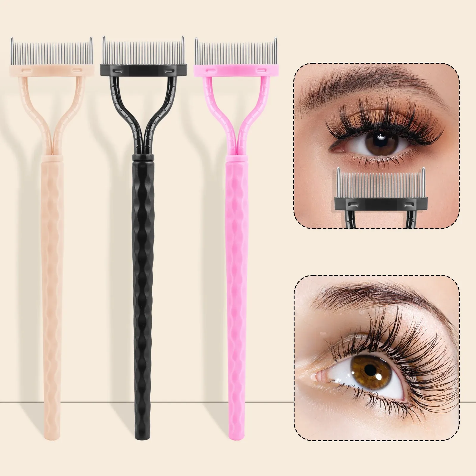 Peigne à cils incurvé avec étui de protection, séparateur de cils pour un maquillage précis 1