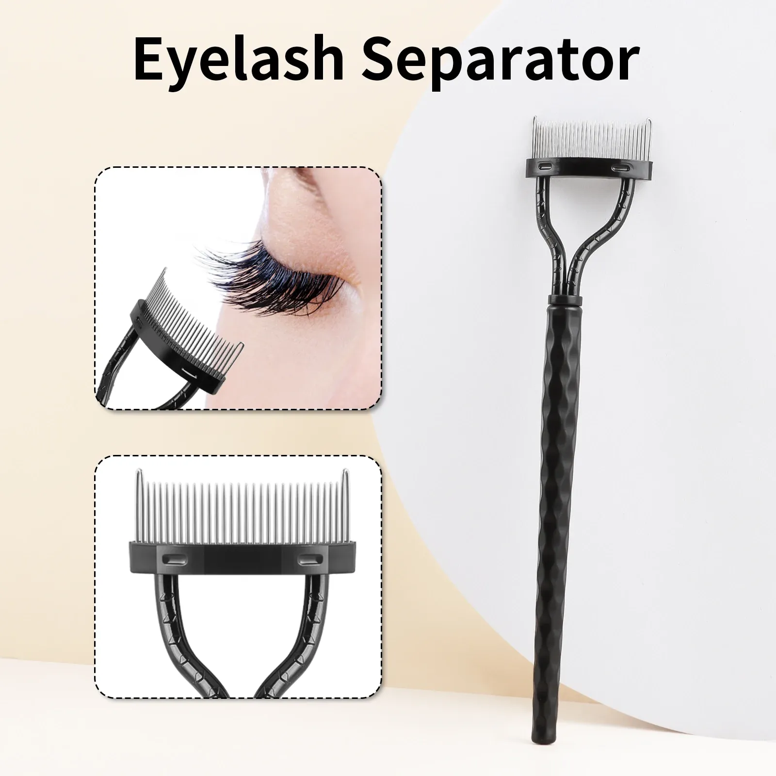 Peigne à cils incurvé avec étui de protection, séparateur de cils pour un maquillage précis 7
