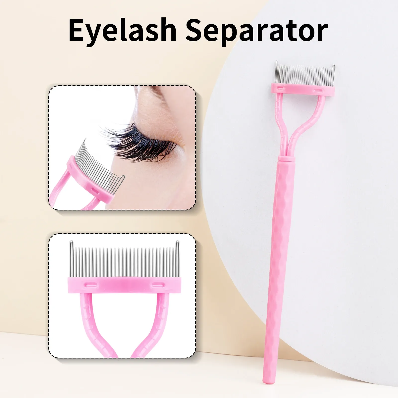 Peigne à cils incurvé avec étui de protection, séparateur de cils pour un maquillage précis 8