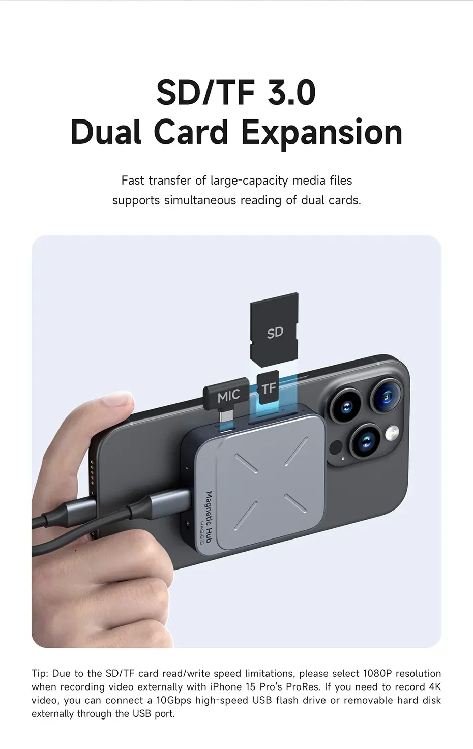 Hub magnétique USB-C Hagibis, charge rapide