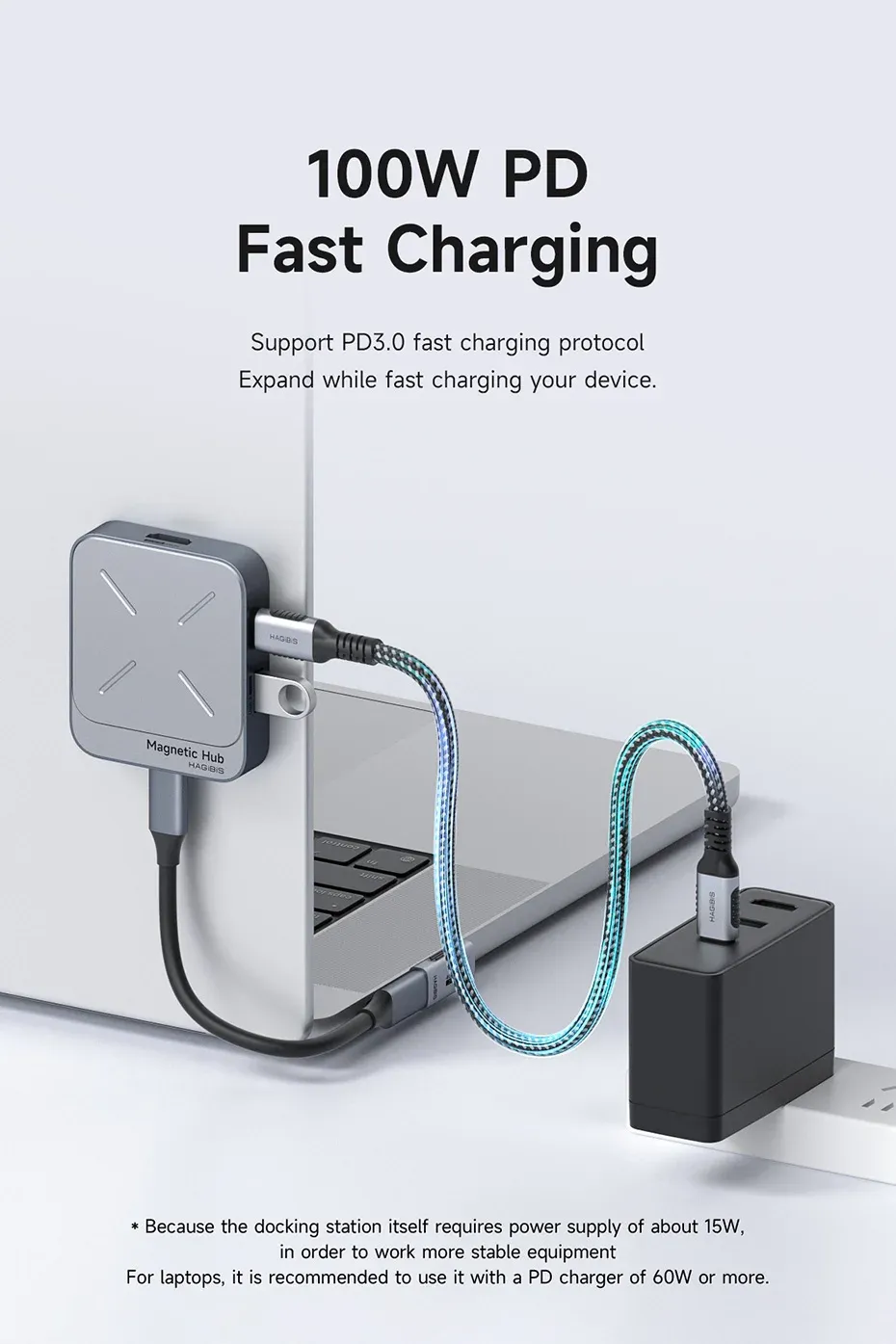 Hub magnétique USB-C Hagibis, cartes mémoire