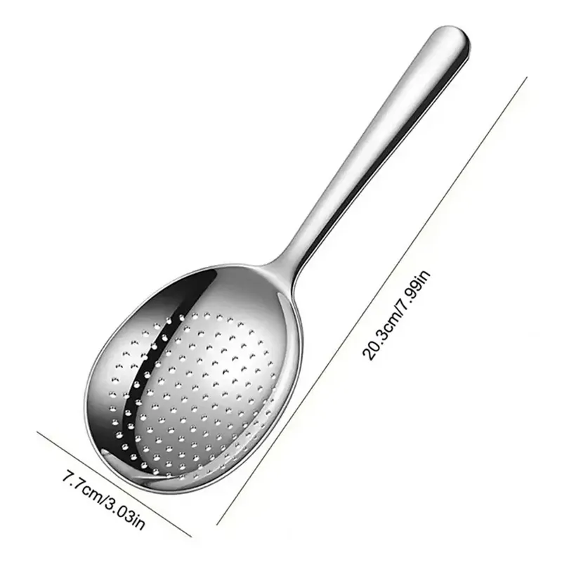 Cuillère de service en acier inoxydable, détail de la filtration