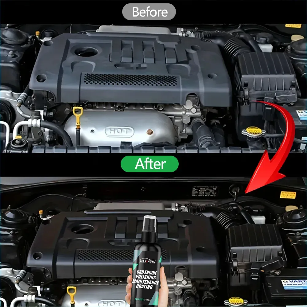 Nettoyant pour compartiment moteur automobile, restaurateur et décontaminant puissant, produit de nettoyage et de polissage pour voiture - Image 1