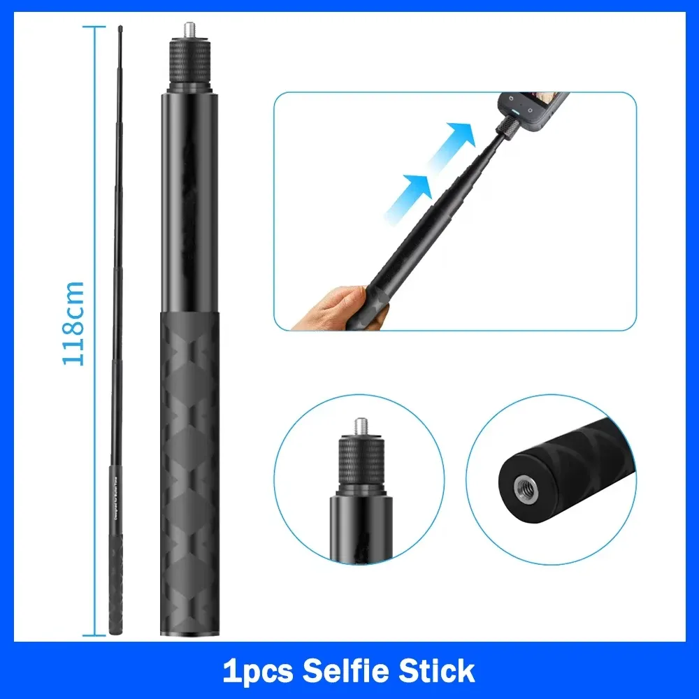 Support de moto pour Insta360 X2, X3, X4, X5 – Perche selfie et monopode pour guidon, kit d'accessoires 7