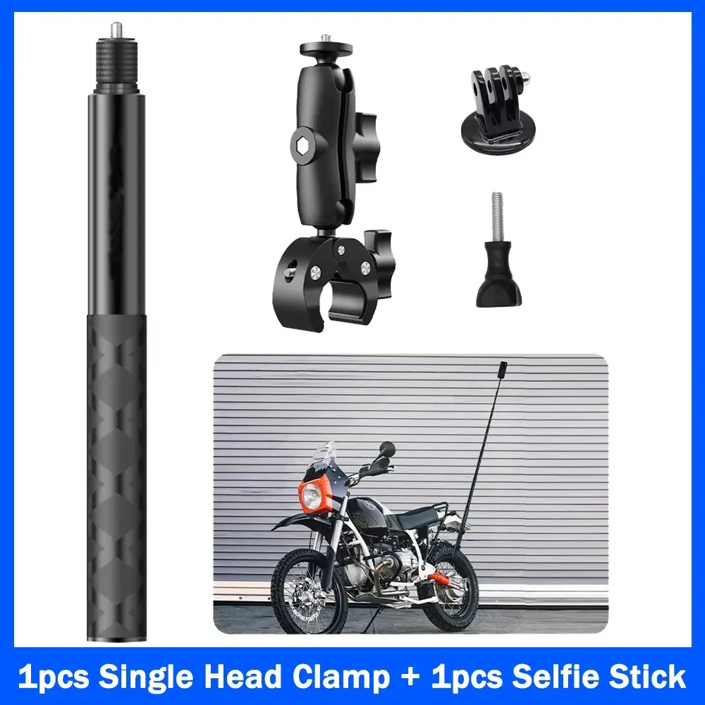 Support de moto pour Insta360 X2, X3, X4, X5 – Perche selfie et monopode pour guidon, kit d'accessoires 11