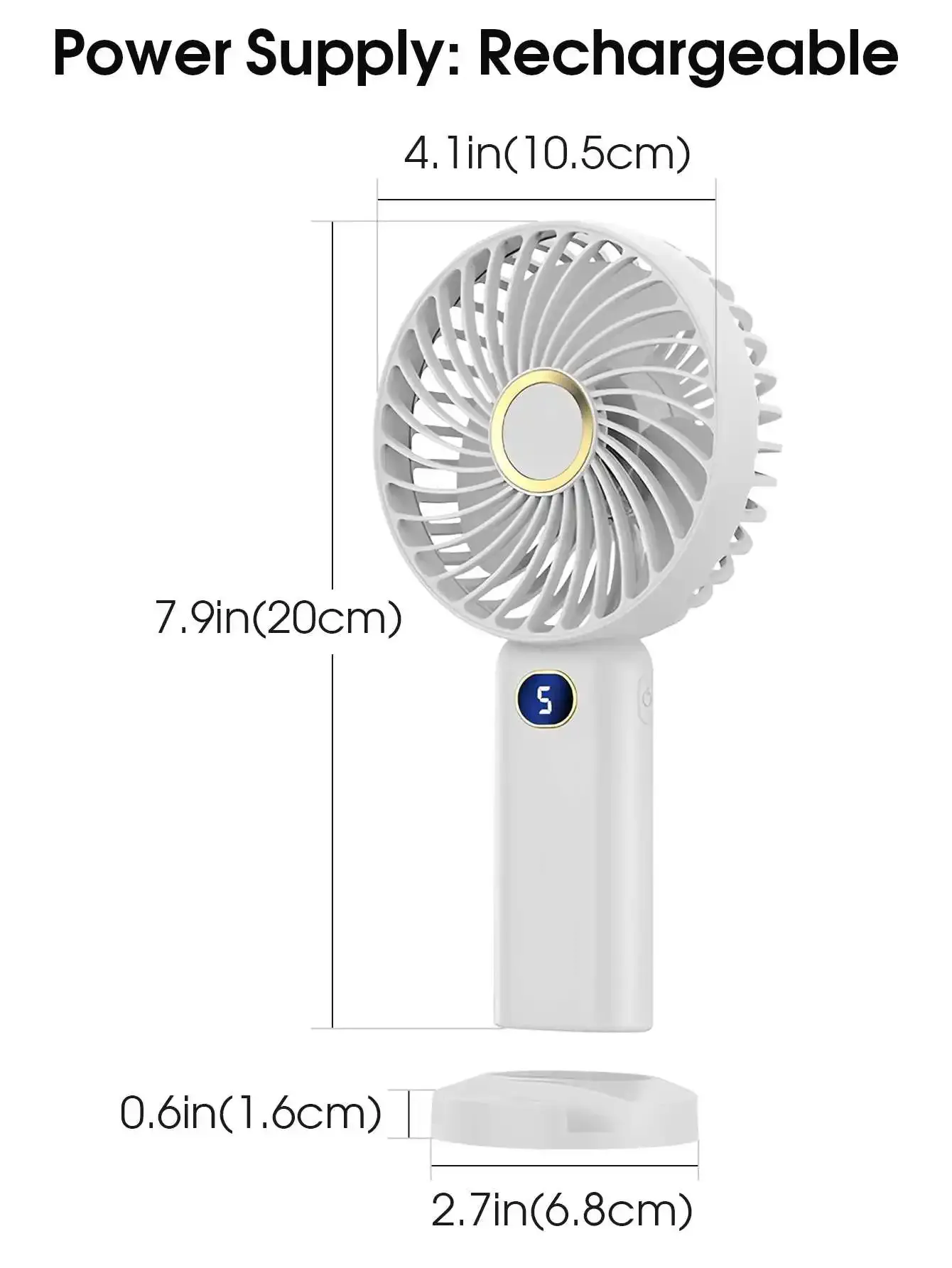 Ventilateur portatif, détails du design