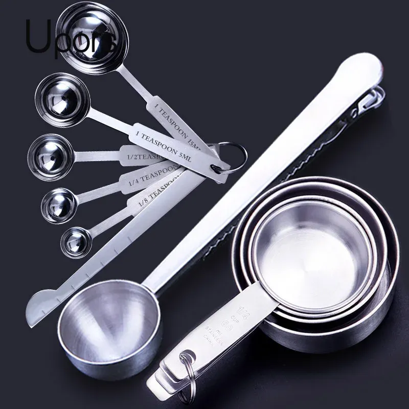 Tasses doseuses et cuillères doseuses empilables de qualité supérieure en acier inoxydable, ensemble de cuisine UPORS - Image 1