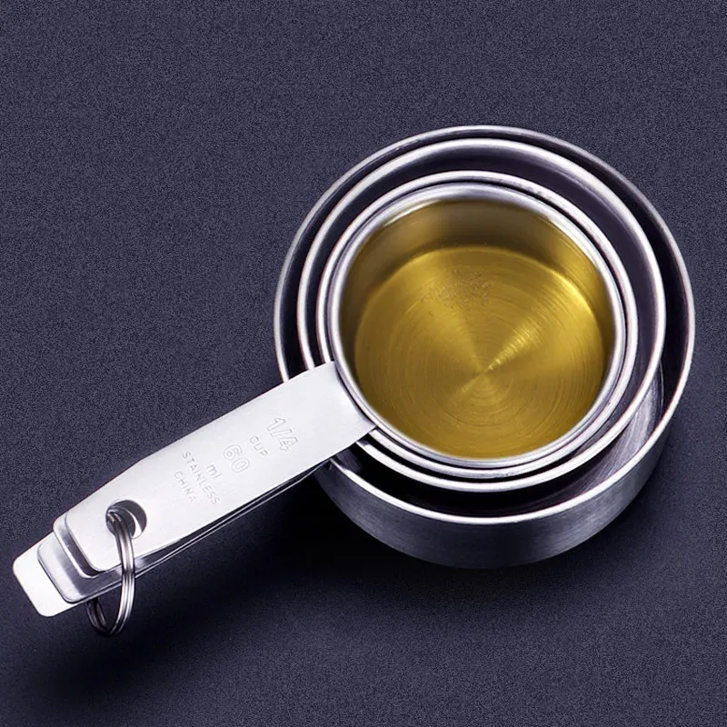 Tasses doseuses et cuillères doseuses empilables de qualité supérieure en acier inoxydable, ensemble de cuisine UPORS 6