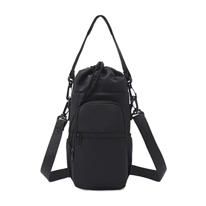 Sac porte-bouteille d'eau portable avec bandoulière réglable, housse isotherme et poche pour téléphone 10