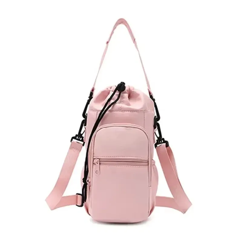 Sac porte-bouteille d'eau portable avec bandoulière réglable, housse isotherme et poche pour téléphone 7
