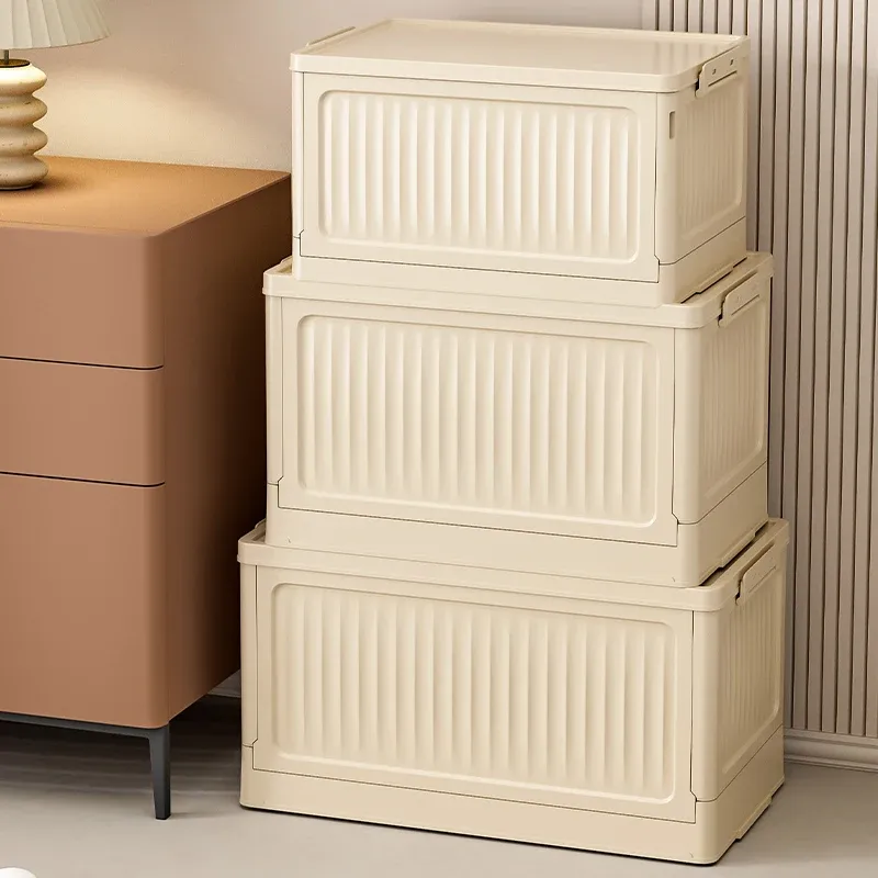 Boîte de rangement pliante multifonction, 1 pièce, conteneur organisateur pliable en plastique, boîte de rangement avec couvercle - Image 1