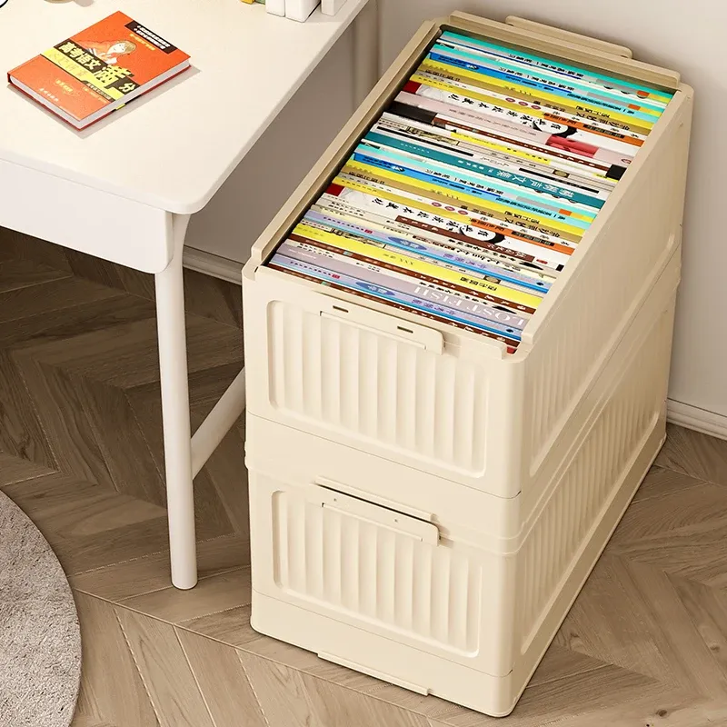 Boîte de rangement pliante multifonction, 1 pièce, conteneur organisateur pliable en plastique, boîte de rangement avec couvercle 3