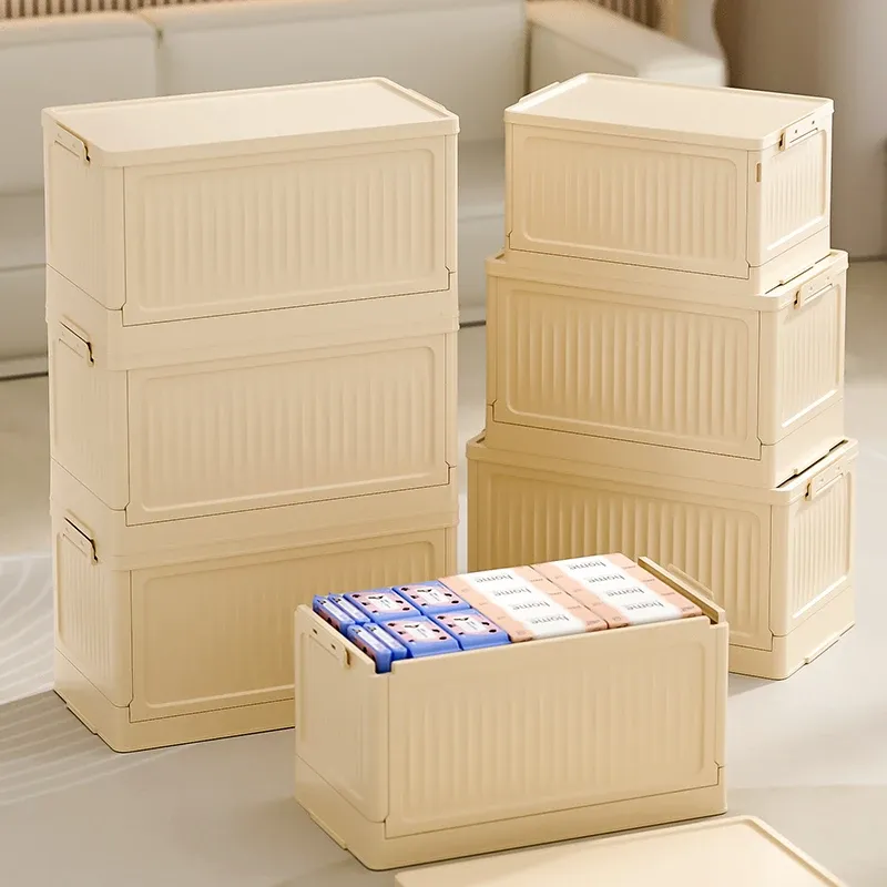 Boîte de rangement pliante multifonction, 1 pièce, conteneur organisateur pliable en plastique, boîte de rangement avec couvercle 6